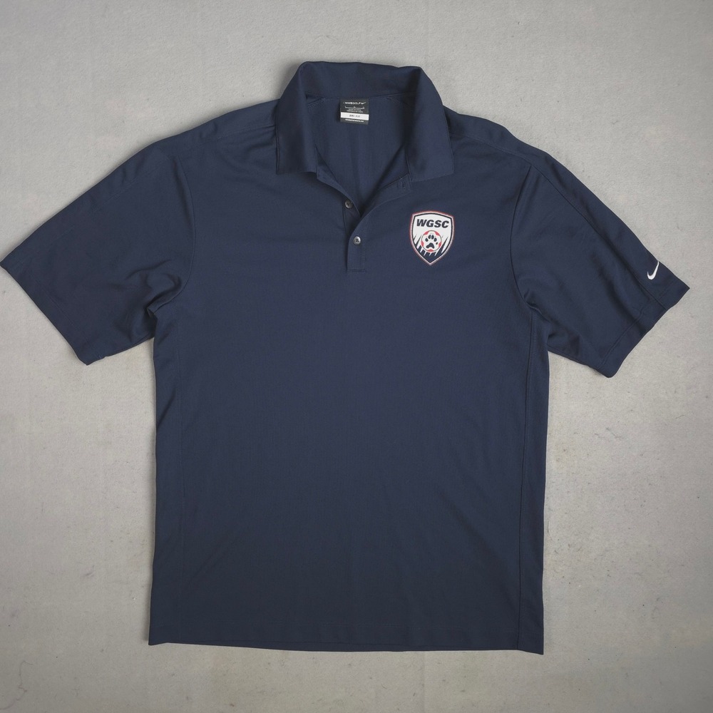 Nike Golf Polo Shirt WGSC Logo Dri-FIT Athletic Training Navy Large